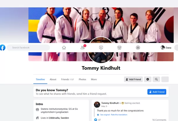 от профила на попечител Томми Шиндхулт разбираме че е колега на Петер в сис-дома